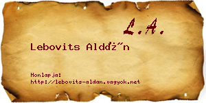 Lebovits Aldán névjegykártya
